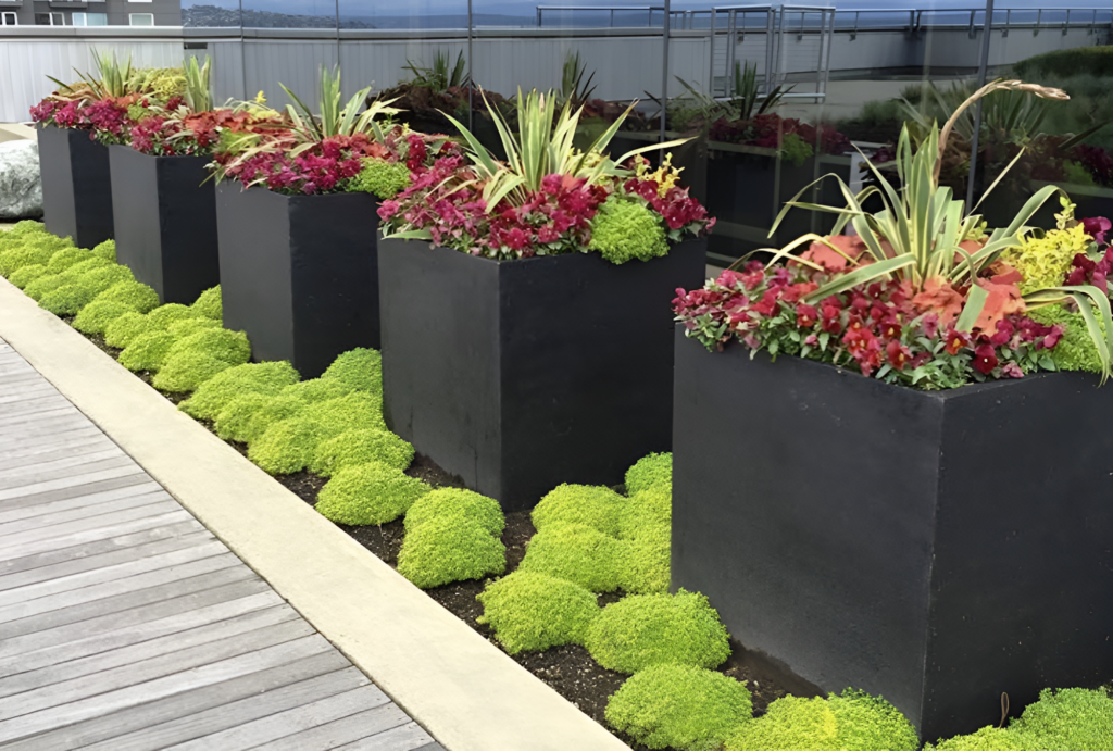 Commercial exterior planters